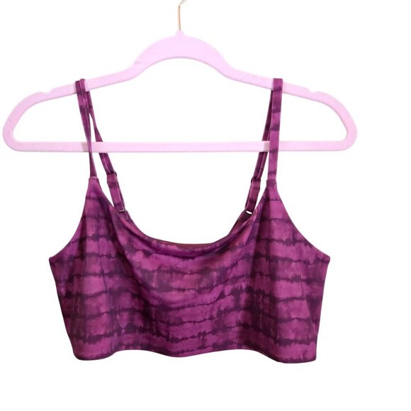 Athleta D-DD Scoop Printed Bikini Top Tahiti Vintage Plum Size XL - Picture 2 of 6